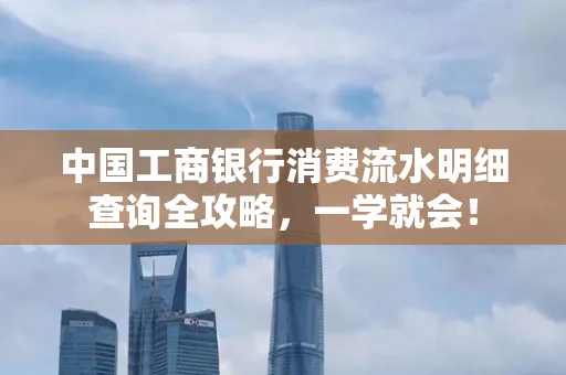 中国工商银行消费流水明细查询全攻略，一学就会！