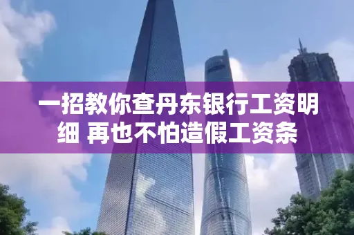 一招教你查丹东银行工资明细 再也不怕造假工资条