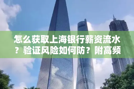 怎么获取上海银行薪资流水？验证风险如何防？附高频场景全攻略！